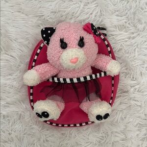 Pink Plush Bear Mini Backpack